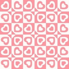 Checkerboard Hearts Valentines Day Pink