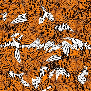 Butterflies Print in orange