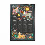 2024 Llovely Llamas Tea Towel Calendar Charcoal
