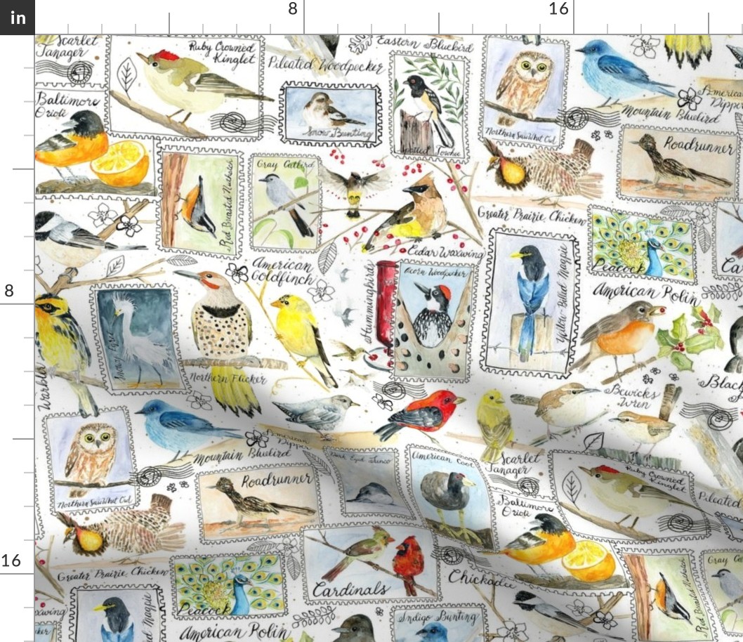 Watercolor Birding Stamps // Small