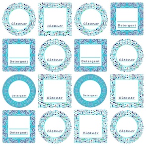 24" CLEANING Reuse/Repurpose Label Collection; Turquoise/White