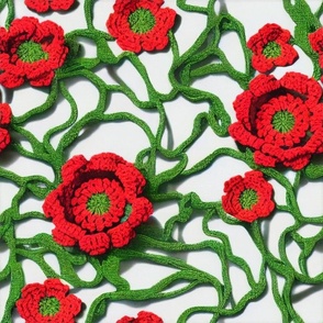 Crochet Flower Pattern Cheater Quilt 