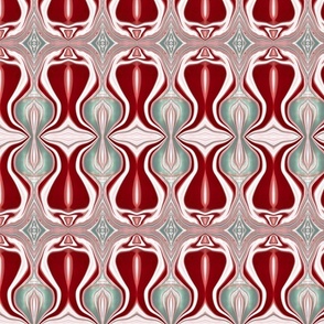 Red and Aqua geometric print