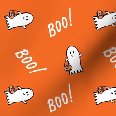 Ghostly Boos on Orange