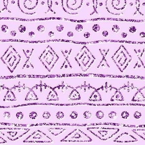 Lilac African Tribal Purple Glitzy Sketch 