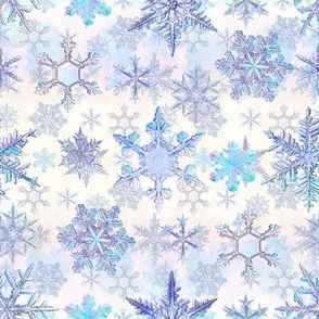 Fancy Frozen blue white snowflakes 3D