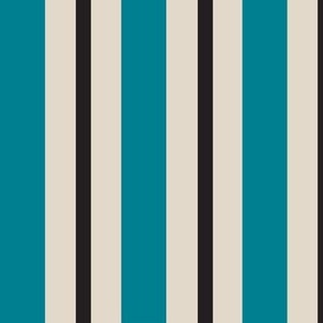 Teal Blue Black Beige Stripe Extra Large