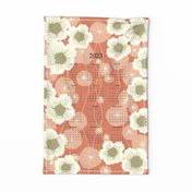 2023 Calendar - Nasturtium in Red - Wall Hanging and Tea Towel