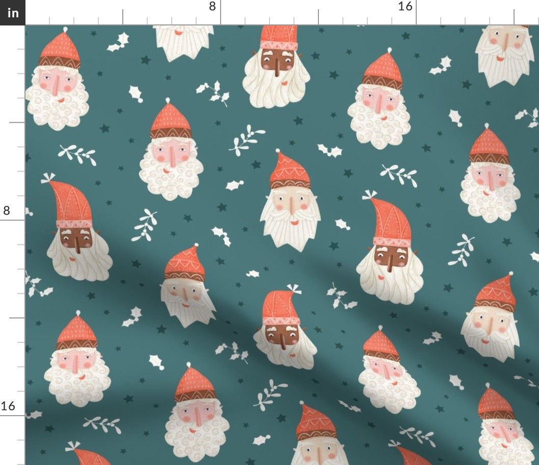 Santa Claus in a bottle color background