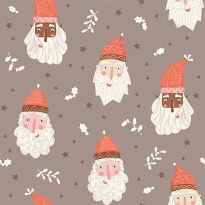 Christmas Santa Claus in a brown background