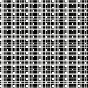 net with squares in black on white - xs