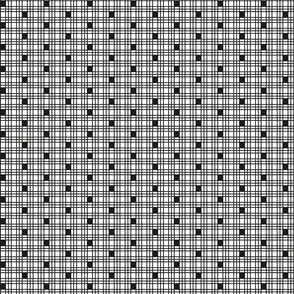 net with squares in white on black - xs