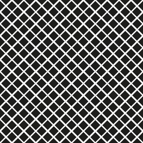 Diagonal net in white on black -  medium