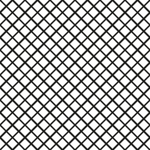 Diagonal net in black on white - medium