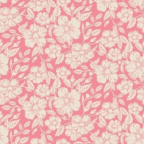 Flower with round Petals on a pink background 