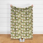  Lush Antique Magnolia Flowers - Vintage Magnolias home decor, Nostalgic  wallpaper,Magnolia Fabric - Flowers Fabric -  Magnolia Wallpaper  green