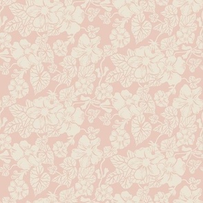 Trumpet Flower on a dusty pink background
