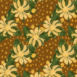 Mint and Linden flowers tea surface pattern 