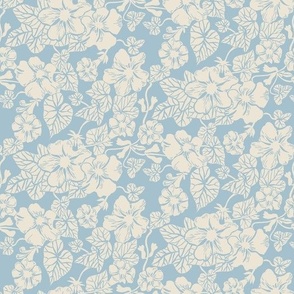 Trumpet Flower on a light blue background