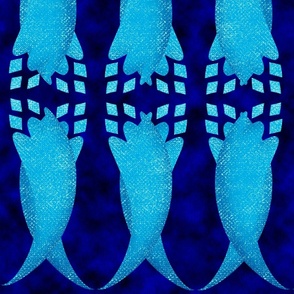 Blue Boho Shibori Tie Dye Large 