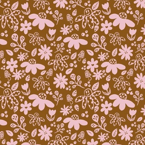 Flower Smiles on Brown 