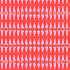 Pink Red Shibori Batik Geometric 