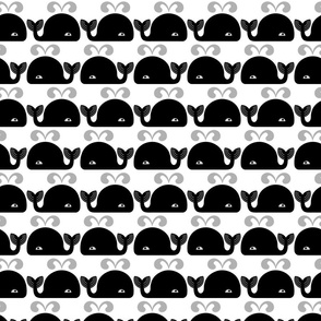 Whales - Black & White - SMALL