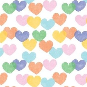 (small scale) confetti hearts - multi rainbow - LAD22
