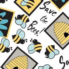 Save the Bees White Background non directional large