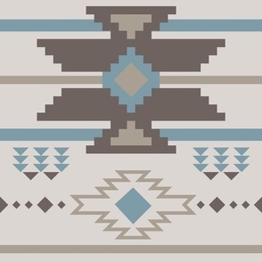 Native American Taupe blue Large