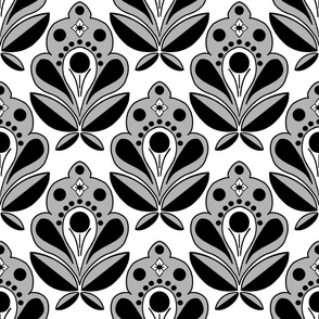 Bold Abstract Floral On White - small format