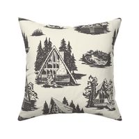 Charcoal and Ivory A-Frame Toile 