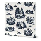 Navy and Cream A-Frame Toile 