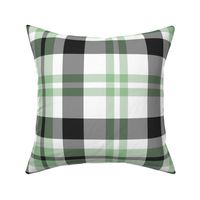 Nine Boxes Plaid in Mint Green Black and White