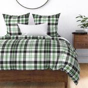 Nine Boxes Plaid in Mint Green Black and White