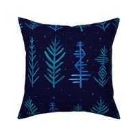 Christmas Tree Stripe Dark Blue Large