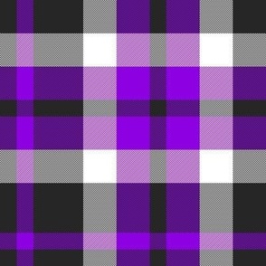 Nine Boxes Plaid in Purple Black and White