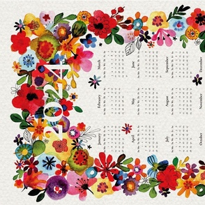 2024 Boho Watercolor Flower Calendar