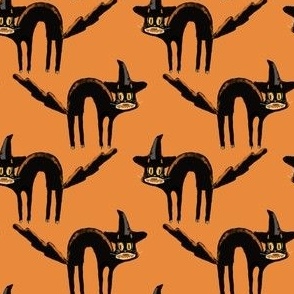 Black Cats in Witches Hats, Orange