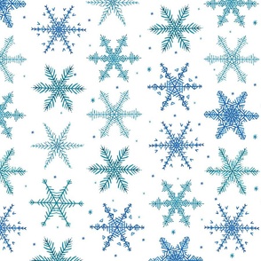 Winter Snowflakes Light Blue Large