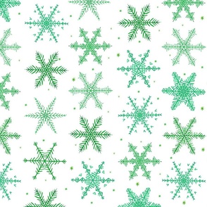 Winter Snowflakes Light Green Large