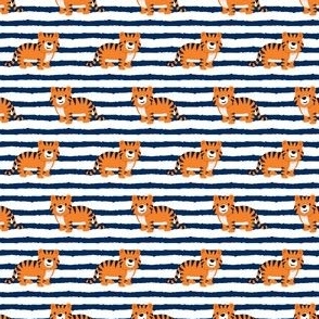 (small scale) Cute Tigers - blue stripes - LAD22