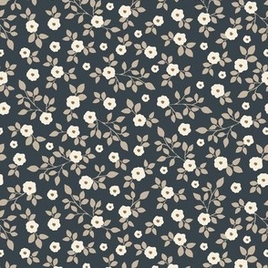 Ditsy Vintage Flora, floral, dark,