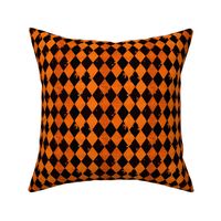 Harlequin Velvet Grunge Black and Pumpkin Orange (1.33 inch)
