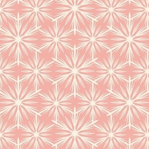 Starburst, snowflakes, retro, rose pink