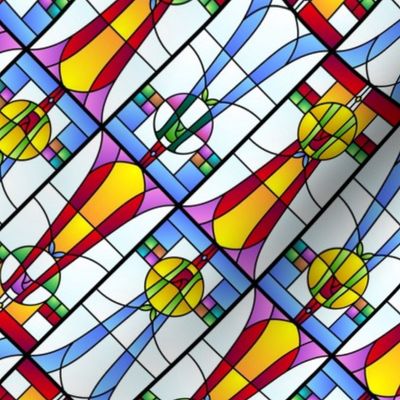 Art deco stained glass pattern