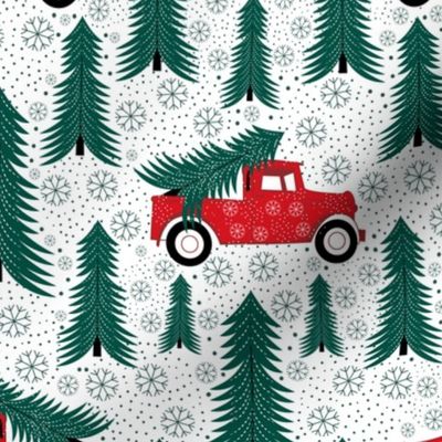Christmas tree pickup truck