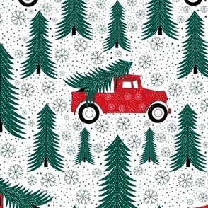 Christmas tree pickup truck