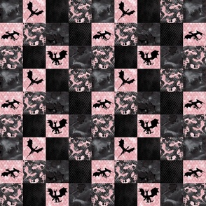 2” dragon patchwork - pink