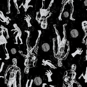 zombie pattern in black